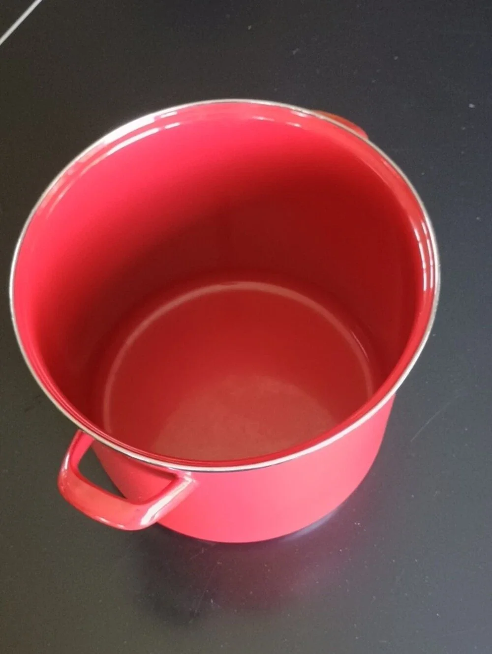 Red Enamel Stockpot with Glass Lid - Classic Cookware Canning Soup 10+Quart
